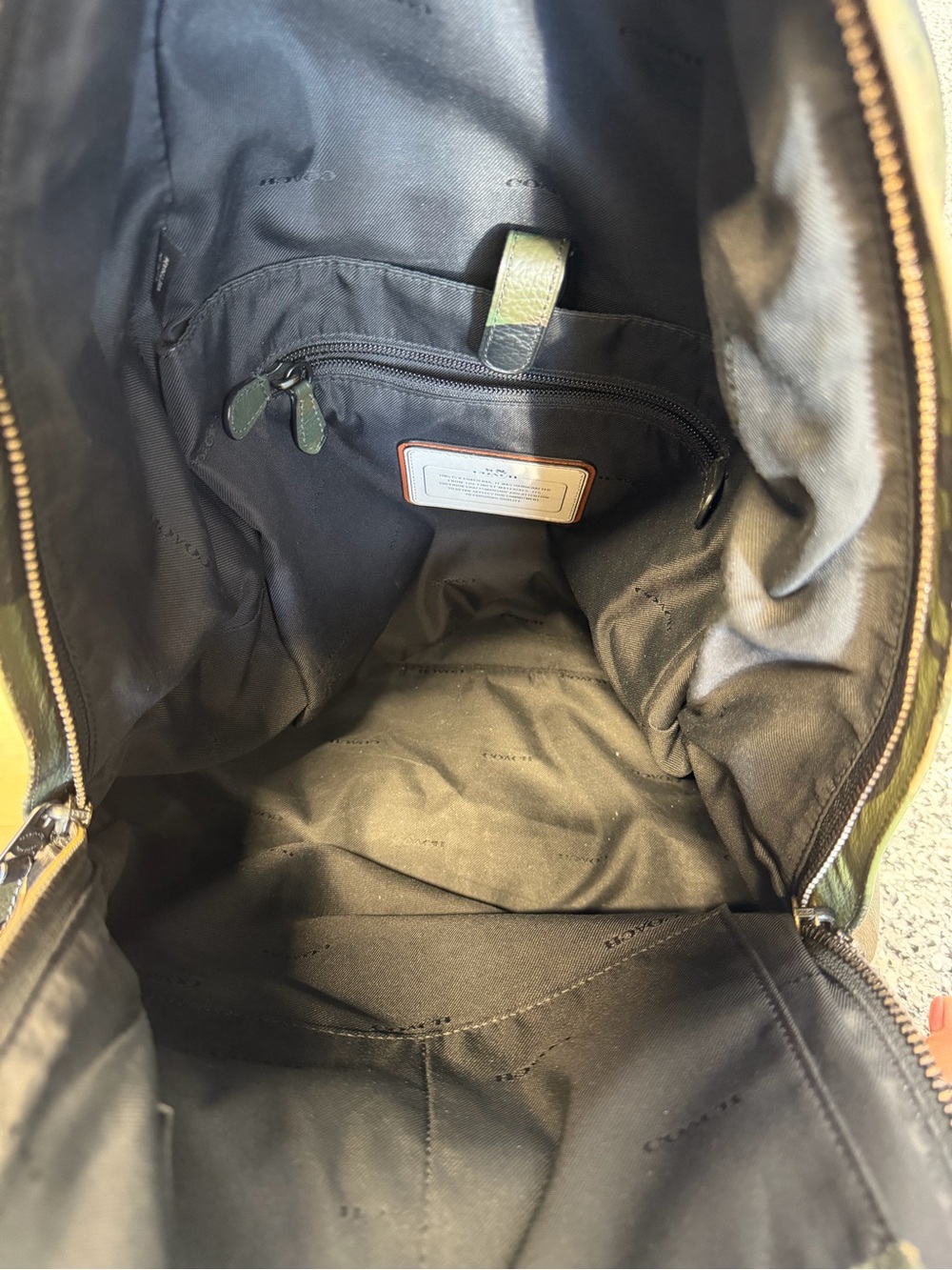 Coach Men’s Camouflage Leather Backpack in Green and Black - Picture 3 of 8